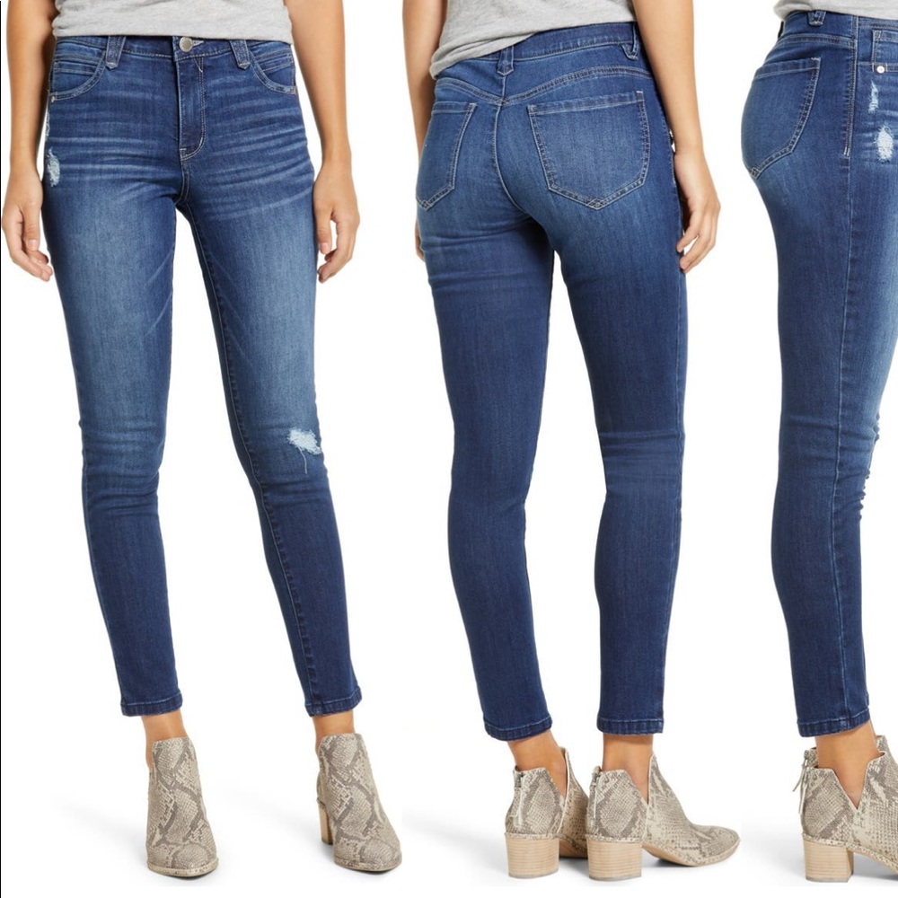 Wit & Wisdom Ab-Solution Distressed High Waist Ankle Skinny Jeans size 0